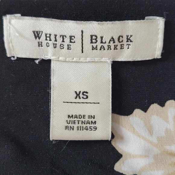 WHBM Floral Shift Dress Cowl Neck 3/4 Sleeve Pullover Jersey Knit - Picture 4 of 9